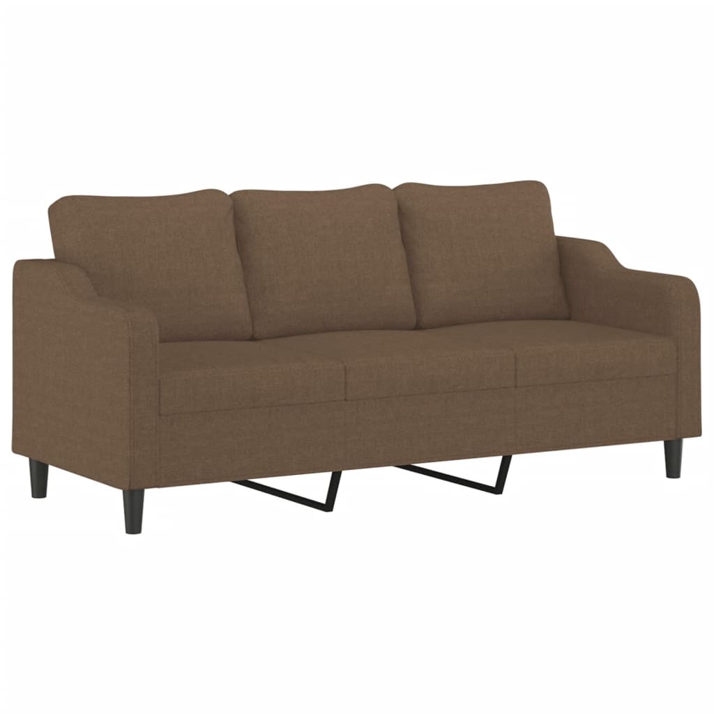 Vidaxl driezitsbank 180 cm stof bruin