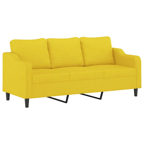 Vidaxl driezitsbank 180 cm stof lichtgeel