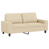 Vidaxl tweezitsbank 140 cm stof crèmekleurig