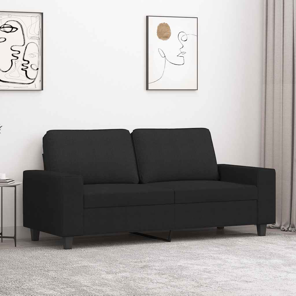 Vidaxl tweezitsbank 140 cm stof zwart
