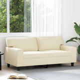 Vidaxl tweezitsbank 140 cm kunstleer crèmekleurig