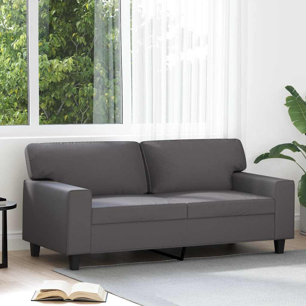 Vidaxl tweezitsbank 140 cm kunstleer grijs