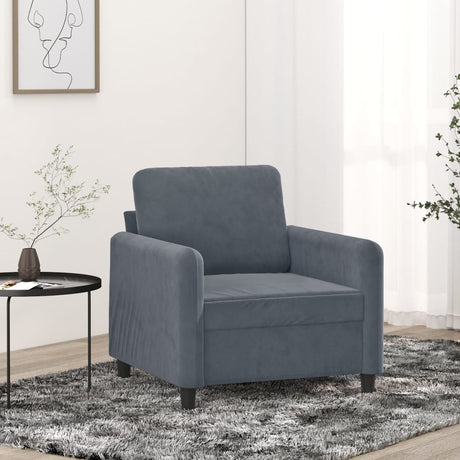 Vidaxl fauteuil 60 cm fluweel donkergrijs