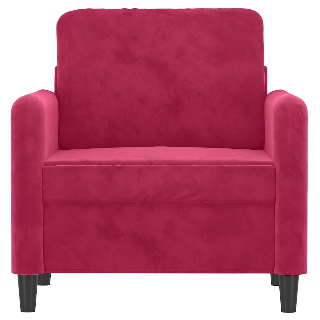 Vidaxl fauteuil 60 cm fluweel wijnrood