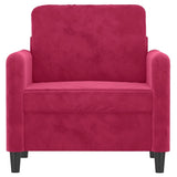 Vidaxl fauteuil 60 cm fluweel wijnrood