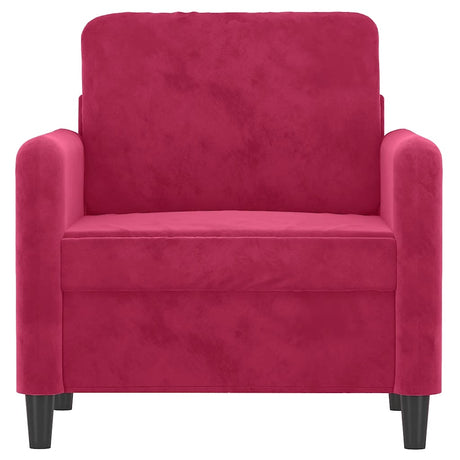 Vidaxl fauteuil 60 cm fluweel wijnrood