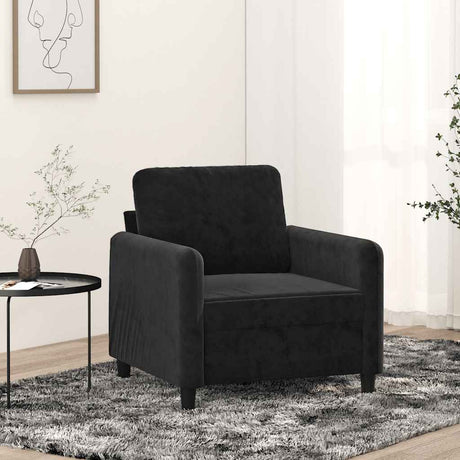 Vidaxl fauteuil 60 cm fluweel zwart
