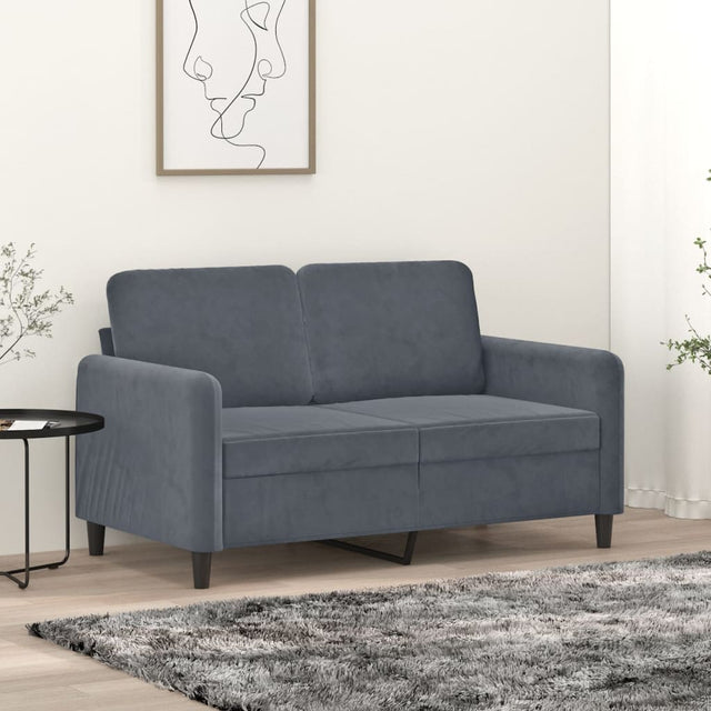 Vidaxl tweezitsbank 120 cm fluweel donkergrijs