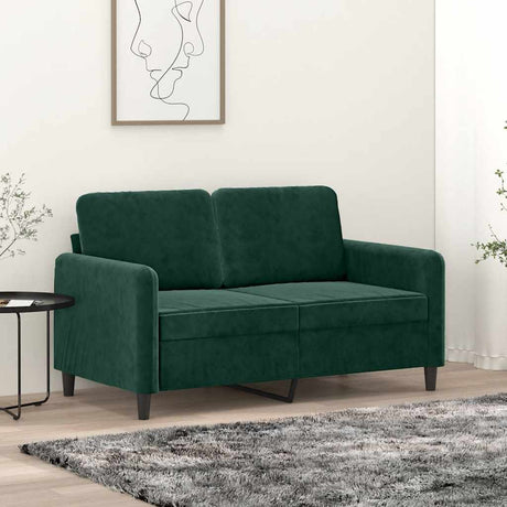 Vidaxl tweezitsbank 120 cm fluweel donkergroen