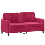 Vidaxl tweezitsbank 140 cm fluweel wijnrood