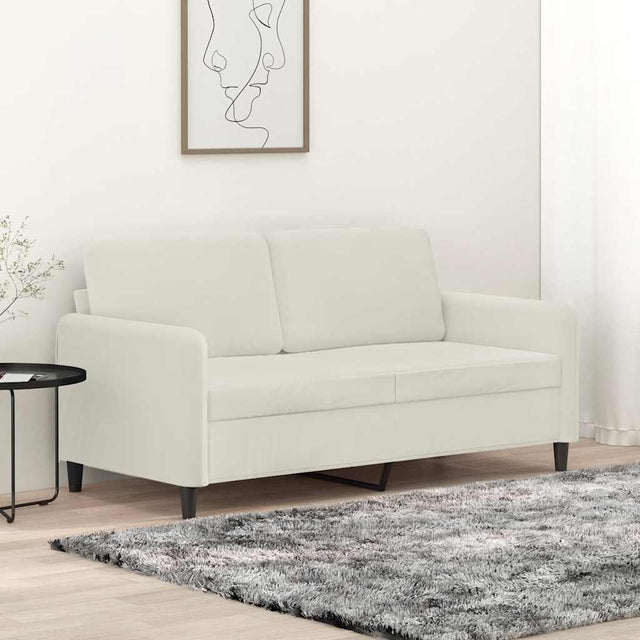 Vidaxl tweezitsbank 140 cm fluweel crèmekleurig