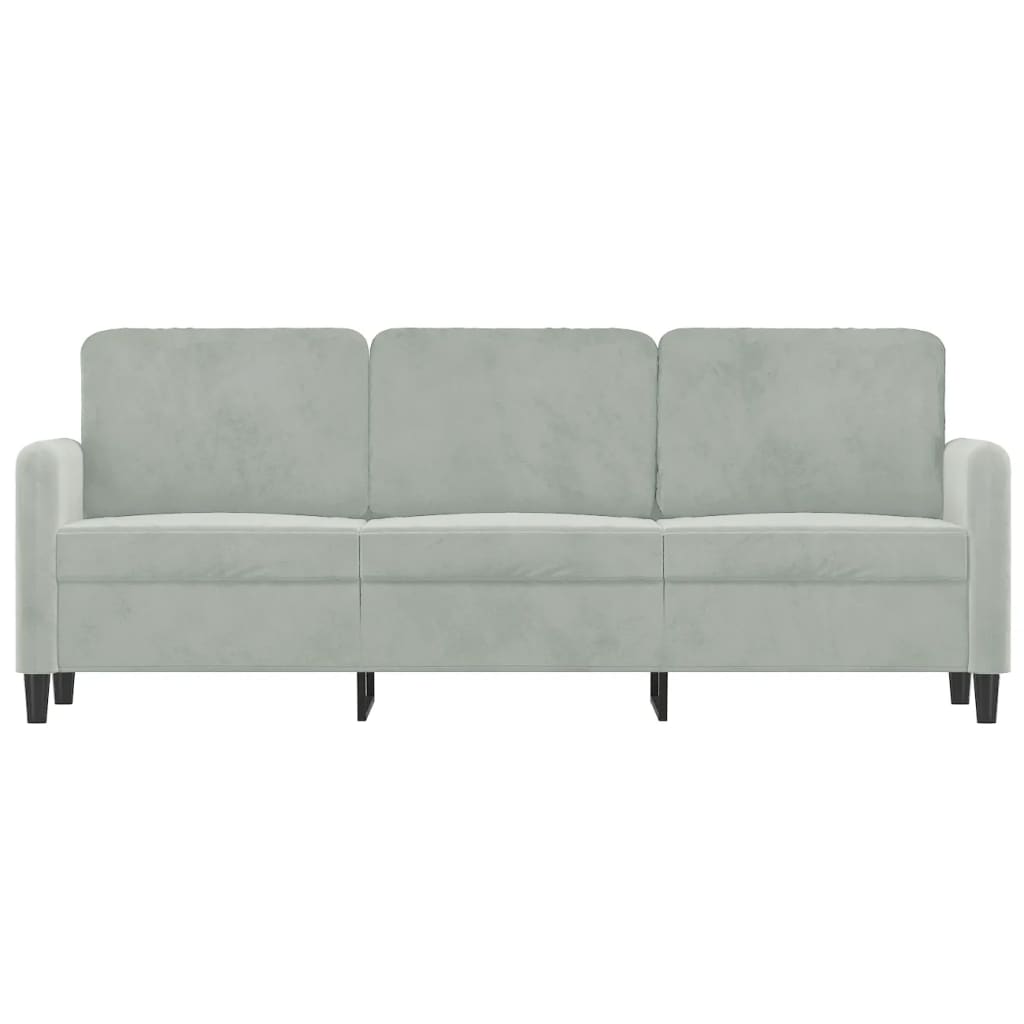 Vidaxl driezitsbank 180 cm fluweel lichtgrijs