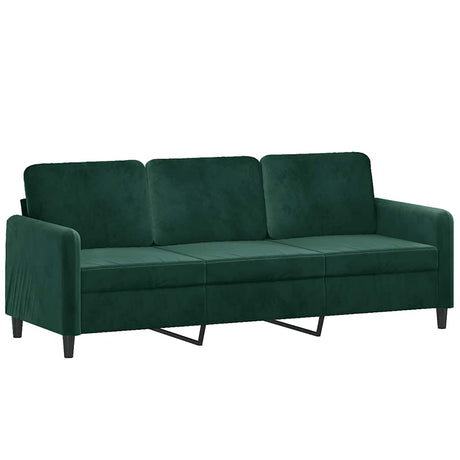 Vidaxl driezitsbank 180 cm fluweel donkergroen