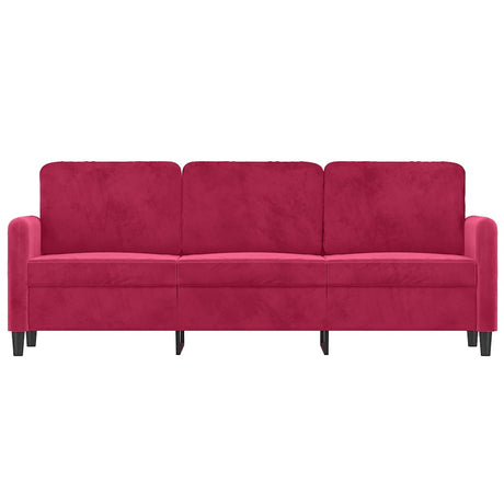 Vidaxl driezitsbank 180 cm fluweel wijnrood