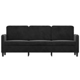 Vidaxl driezitsbank 180 cm fluweel zwart