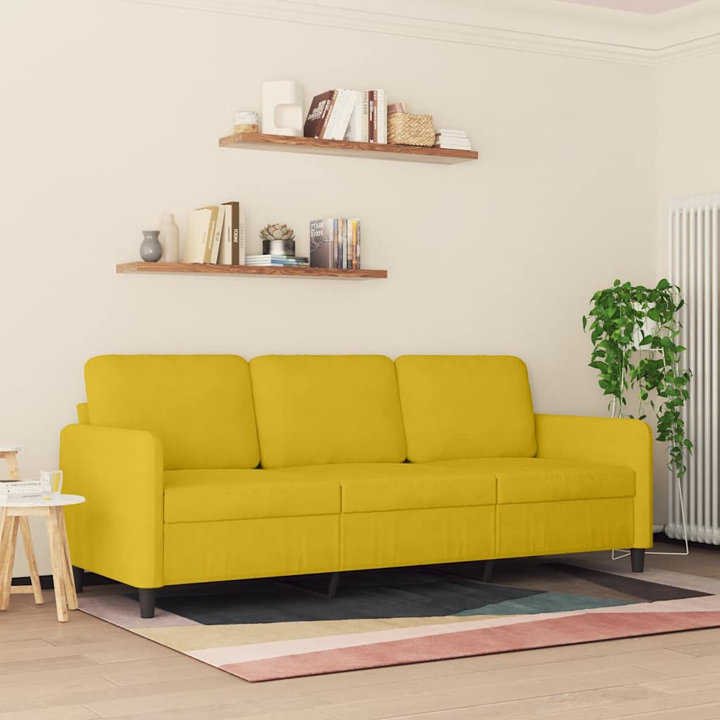 Vidaxl driezitsbank 180 cm fluweel geel