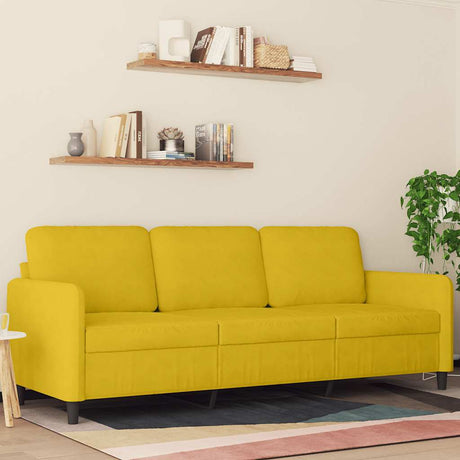 Vidaxl driezitsbank 180 cm fluweel geel