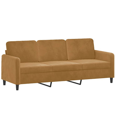 Vidaxl driezitsbank 180 cm fluweel bruin