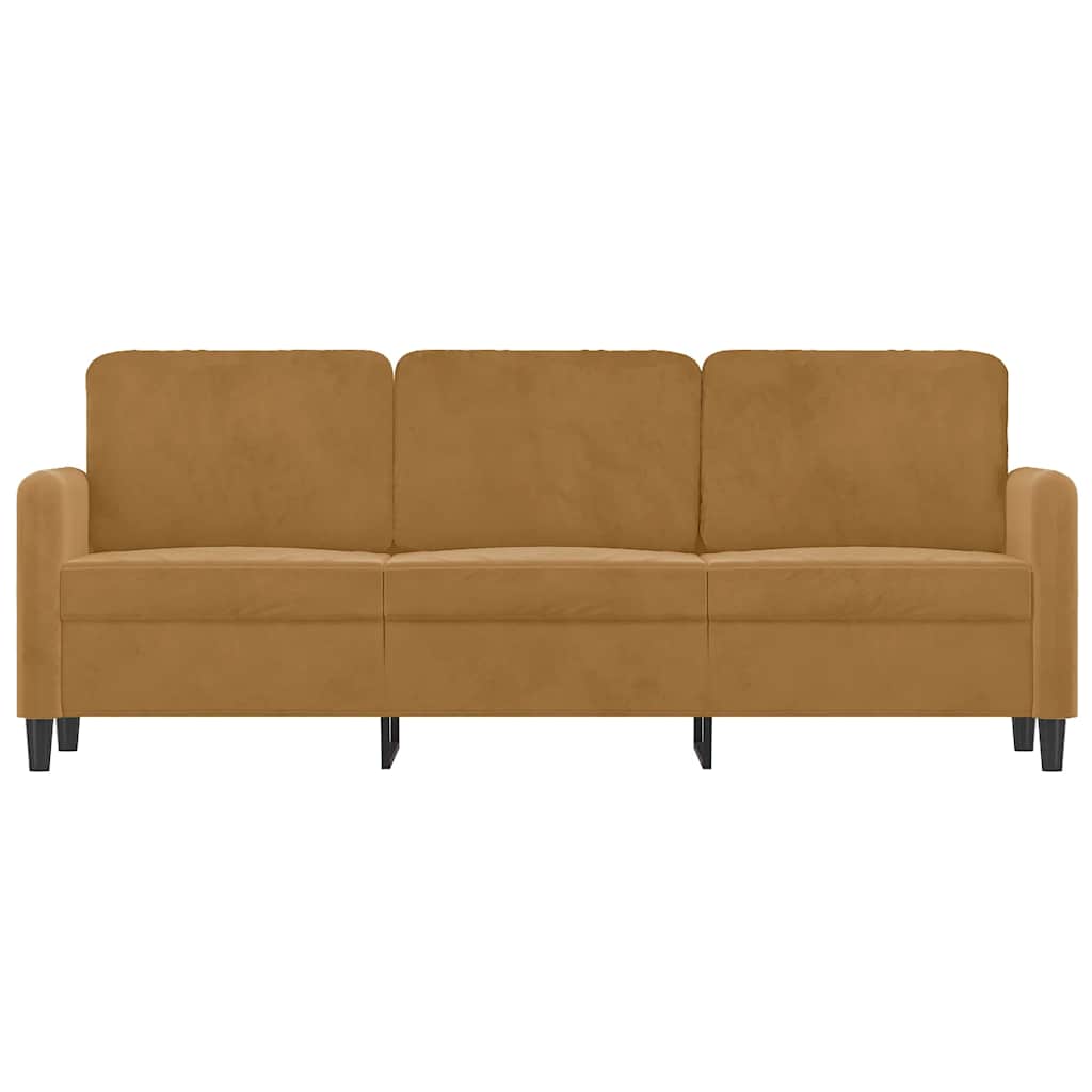 Vidaxl driezitsbank 180 cm fluweel bruin