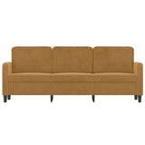 Vidaxl driezitsbank 180 cm fluweel bruin