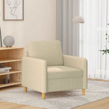 Vidaxl fauteuil 60 cm stof crèmekleurig