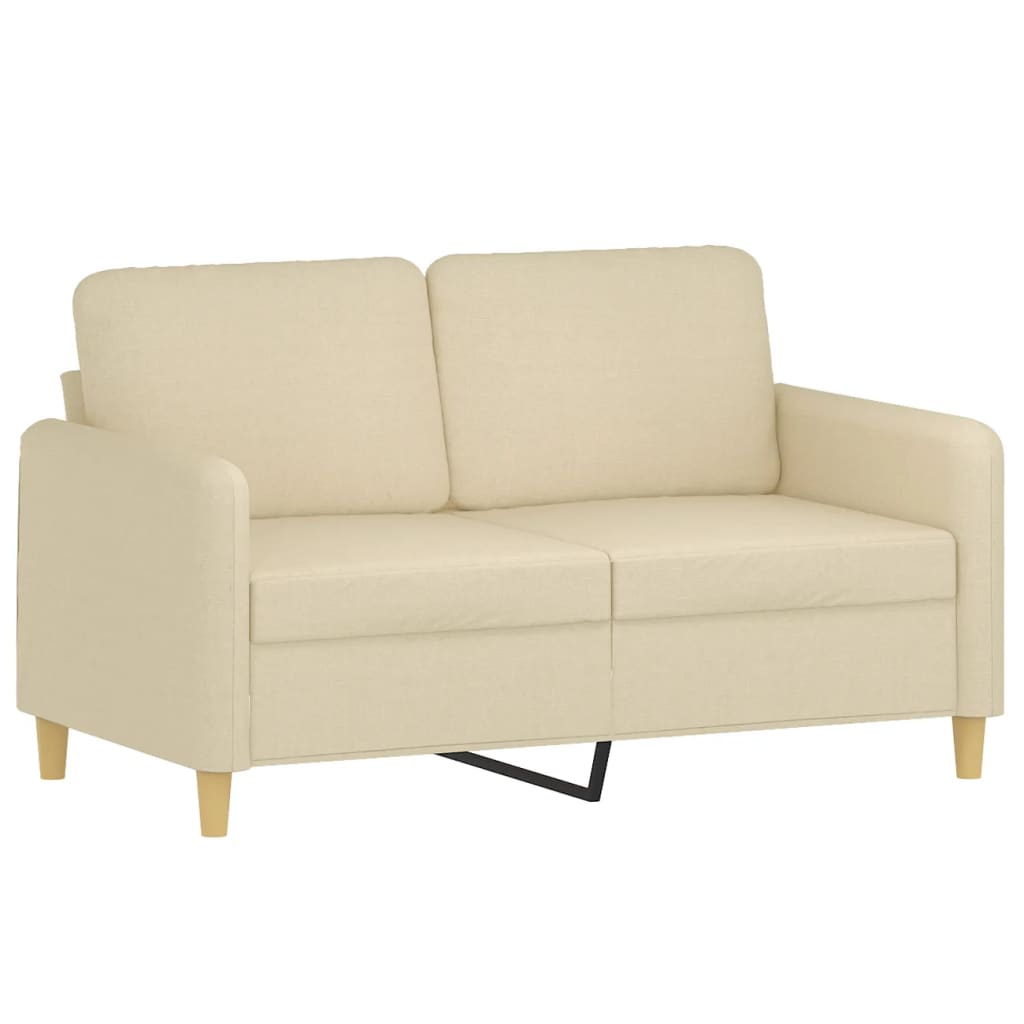 Vidaxl tweezitsbank 120 cm stof crèmekleurig