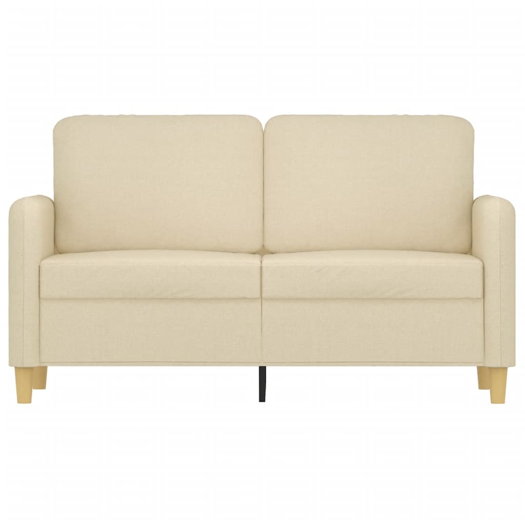Vidaxl tweezitsbank 120 cm stof crèmekleurig