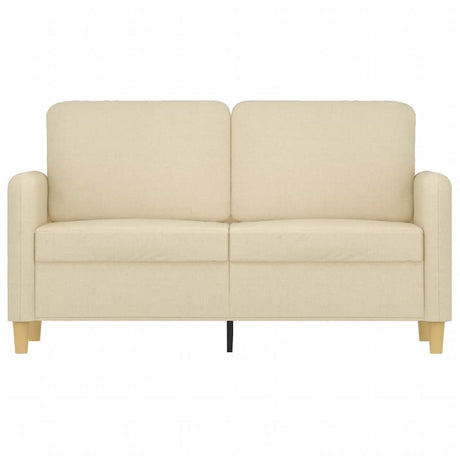 Vidaxl tweezitsbank 120 cm stof crèmekleurig