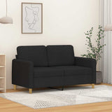 Vidaxl tweezitsbank 120 cm stof zwart