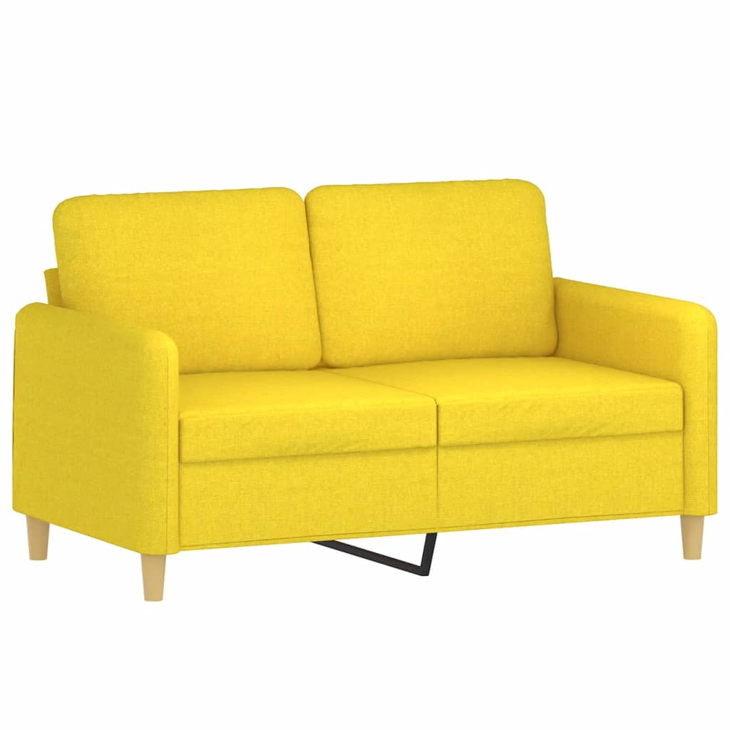 Vidaxl tweezitsbank 120 cm stof lichtgeel