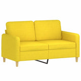 Vidaxl tweezitsbank 120 cm stof lichtgeel