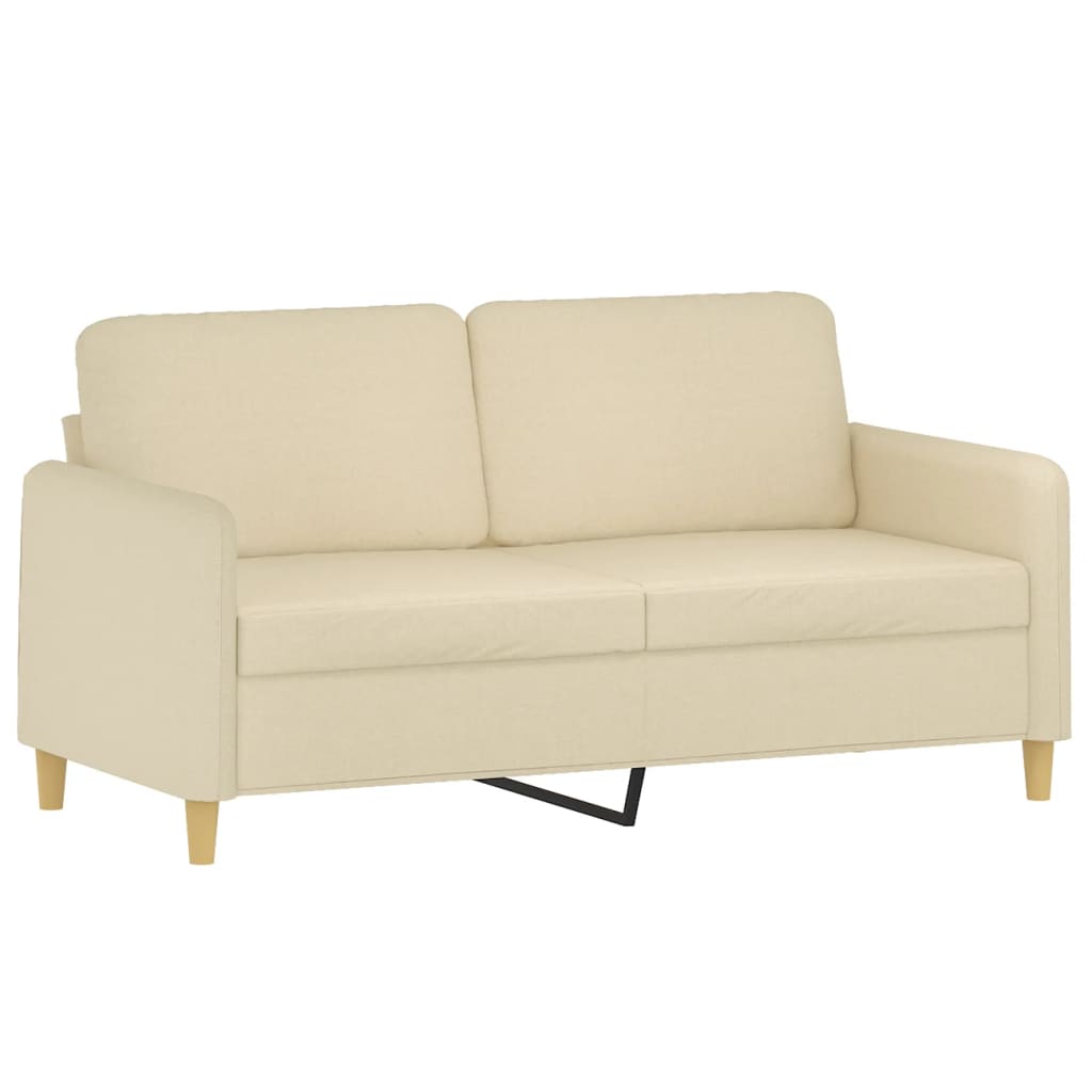 Vidaxl tweezitsbank 140 cm stof crèmekleurig