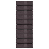 Vidaxl washandjes 10 st 15x21 cm 360 g m² 100% katoen antracietkleurig