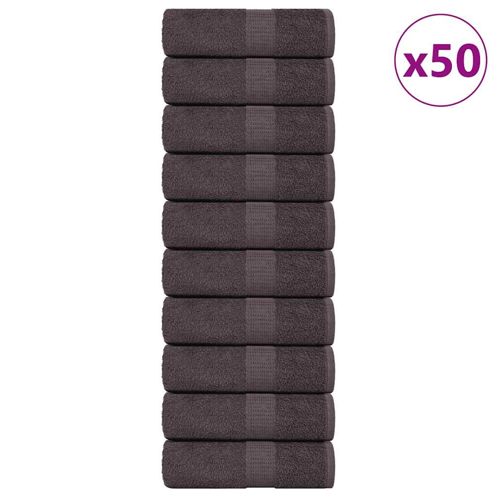 Vidaxl washandjes 50 st 15x21 cm 360 g m² 100% katoen antracietkleurig