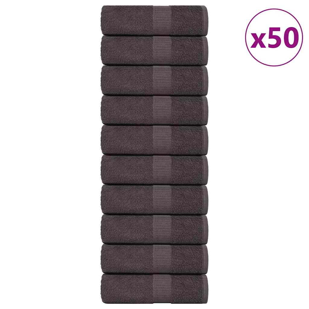 Vidaxl zeepdoekjes 50 st 30x30cm 360 g m² 100% katoen antracietkleurig