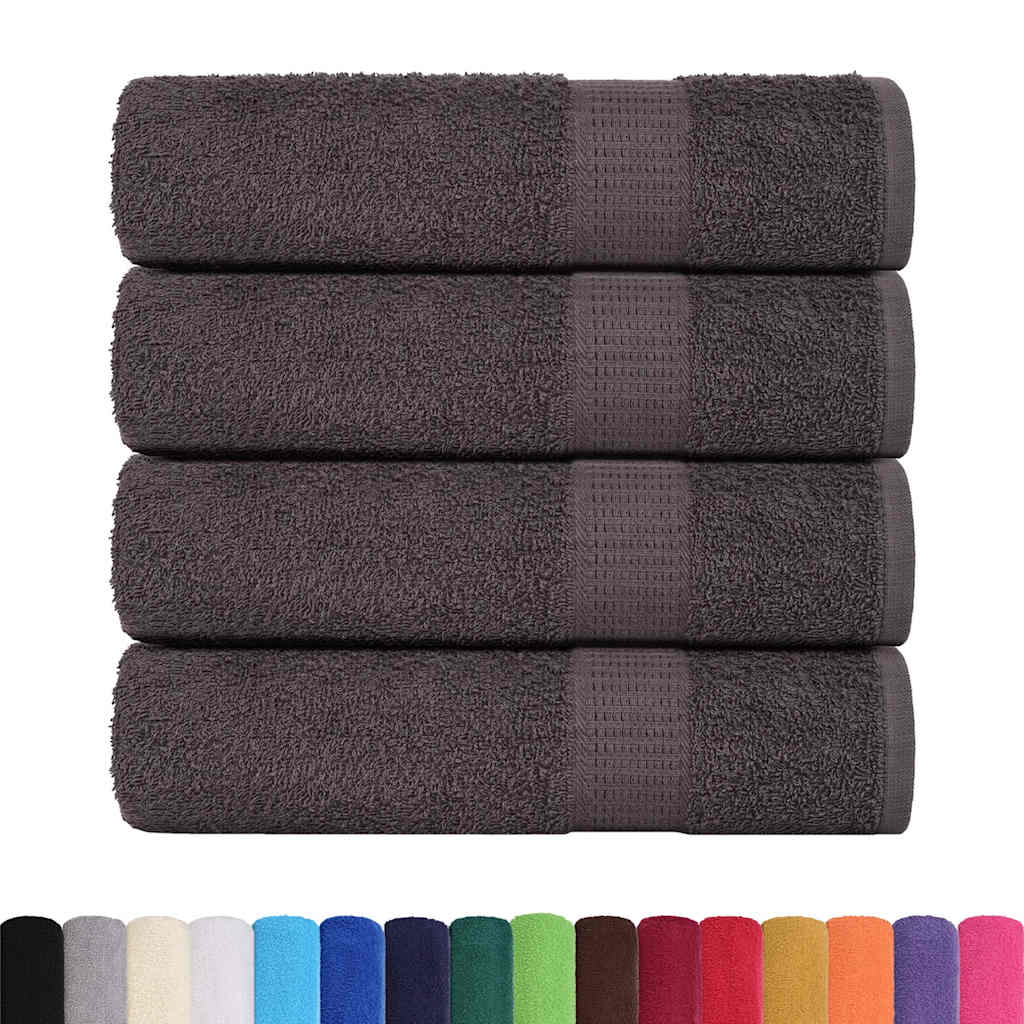 Serviettes de bain vidaxl 4 ST 100x150 cm 360 g m² 100% coton anthracite