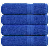 Serviettes de douche vidaxl 4 ST 70x140 cm 360 g m² 100% coton bleu