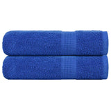 Serviettes de bain vidaxl 2 ST 100x150 cm 360 g m² 100% coton bleu