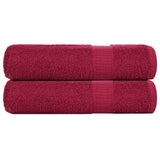 Serviettes de douche vidaxl 2 st 70x140cm 360g m² 100% coton rouge borgogne rouge