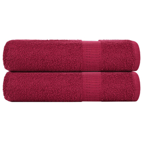 Vidaxl badhanddoeken frogn 2 st 100x150 cm 360 g m² bordeaux
