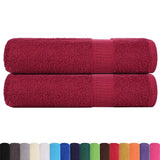 VidaXL Bath towels 2 ST 100x150 cm 360 g m² 100% cotton burgundy red