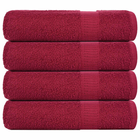 Vidaxl badhanddoeken frogn 4 st 100x150 cm 360 g m² bordeaux