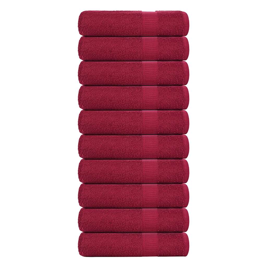 Vidaxl Bath towels 10 ST 100x150cm 360 g m² 100% cotton burgundy red