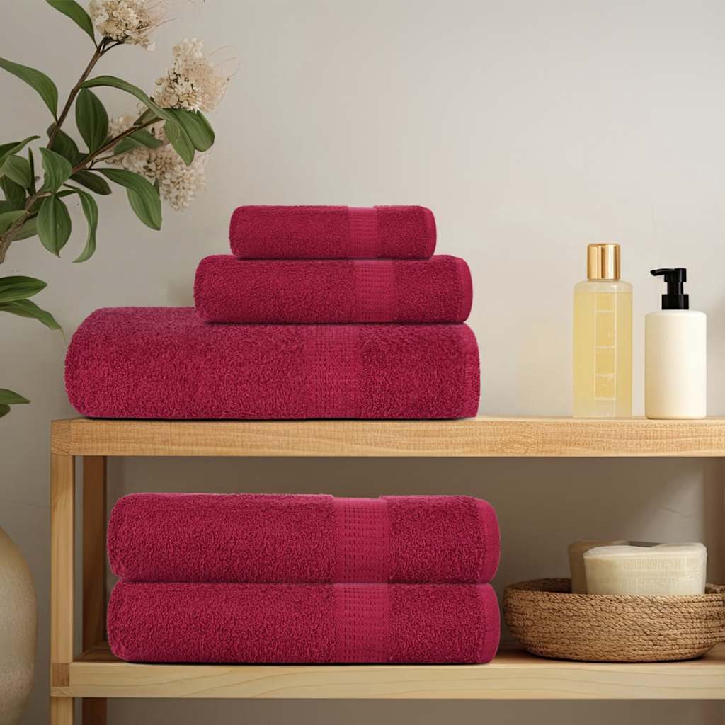 Toallas de baño de Vidaxl 10 st 100x150cm 360 g m² 100% algodón de algodón rojo