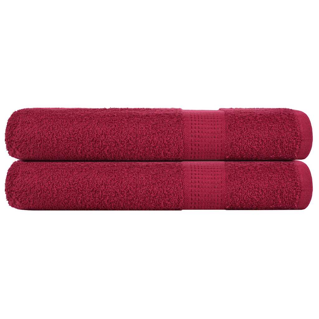 Toallas de sauna Vidaxl 2 st 80x200 cm 360g m² 100% algodón de algodón rojo