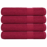 Asciugamani di sauna Vidaxl 4 ST 80x200 cm 360 g m² 100% di cotone borgogna rosso