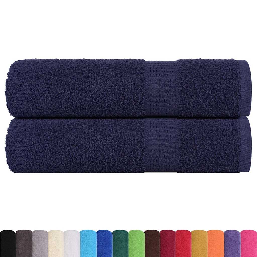 Asciugamani da bagno Vidaxl 2 ST 100x150 cm 360 g m² 100% cotone blu navy