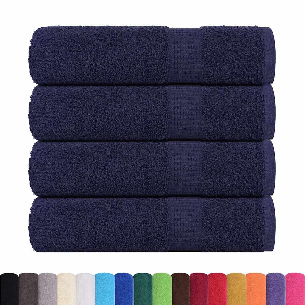 Vidaxl badehåndklæder 4 st 100x150 cm 360 g m² 100% bomulds Navy Blue