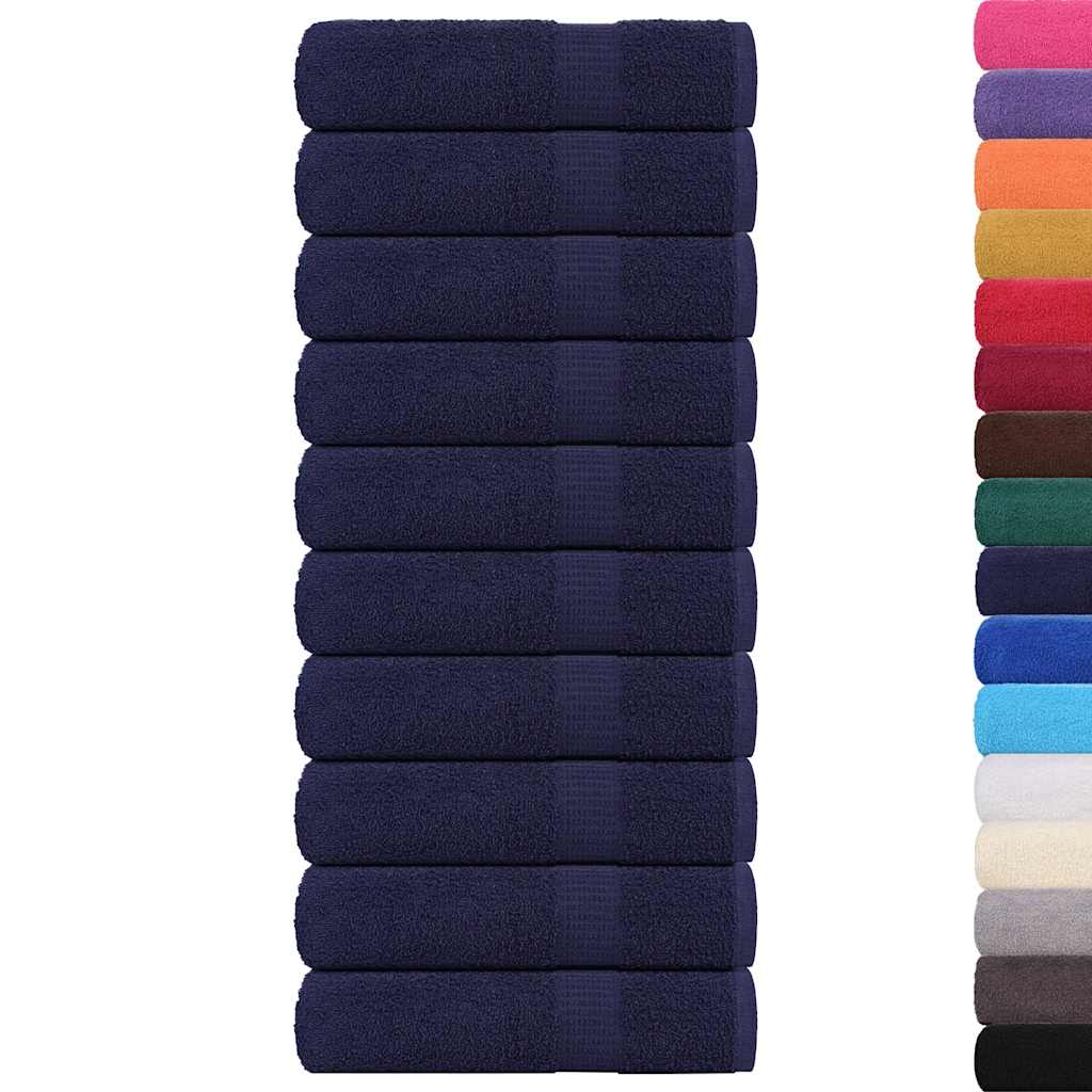 Toallas de baño Vidaxl 10 PC 100x150 cm 360 g m² 100% Algodón azul marino