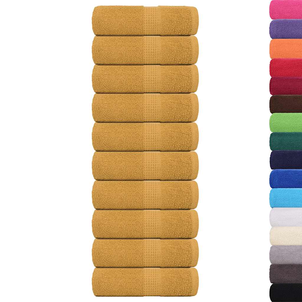 Vidaxl zeepdoekjes 10 st 30x30 cm 360 g m² 100% katoen goudkleurig